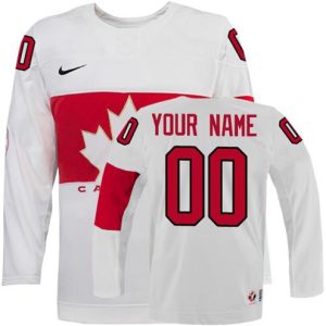Olympic-Hockey-Premier-Hvid-Tilpasset-Nike-Team-Canada-Troeje-Hjemme-2014