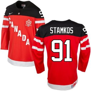 Olympic-Hockey-Steven-Stamkos-Authentic-Maend-Roed-Nike-Team-Canada-Troeje-91-100th-Anniversary