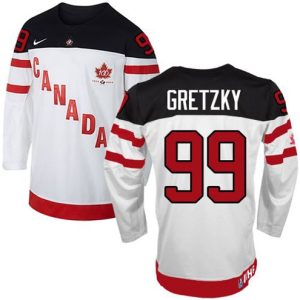 Olympic-Hockey-Wayne-Gretzky-Authentic-Maend-NHL-Hvid-Nike-Team-Canada-Troeje-99-100th-Anniversary