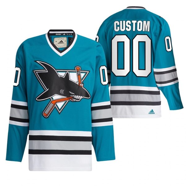 San-Jose-Sharks-Tilpasset-Troeje-Teal-2022-Team-Classics-Authentic