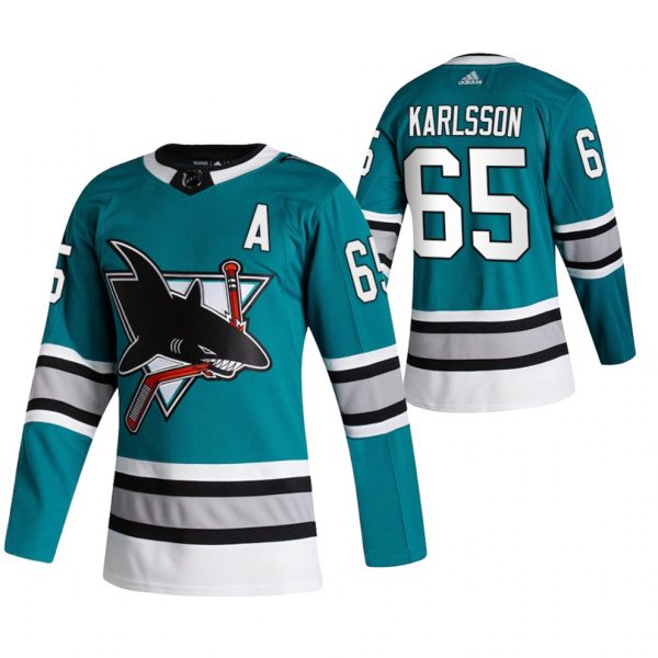 San-Jose-Sharks-Troeje-Erik-Karlsson-Teal-2020-21-30th-Anniversary-Heritage-Authentic