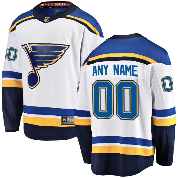 St.-Louis-Blues-Troeje-Fanatics-Branded-Hvid-Ude-Breakaway-Tilpasset