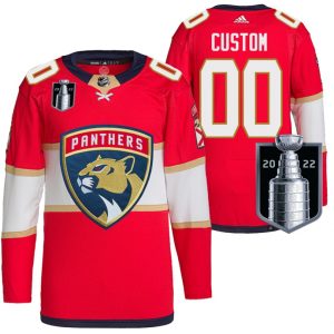 Tilpasset-Florida-Panthers-Troeje-2022-Stanley-Cup-Playoffs-Roed-00-Authentic-Pro