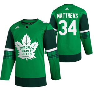 Toronto-Maple-Leafs-Troeje-Auston-Matthews-34-Groen-2020-St.-Patricks-Day-Leafs-Forever