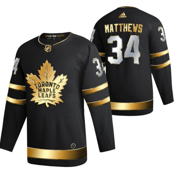 Toronto-Maple-Leafs-Troeje-Auston-Matthews-Sort-2021-Golden-Edition-Limited-Authentic