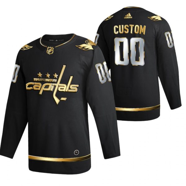 Washington-Capitals-Tilpasset-Troeje-Sort-2021-Golden-Edition-Limited-Authentic