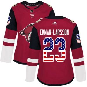 kvinder-NHL-Arizona-Coyotes-Ishockey-Troeje-Oliver-Ekman-Larsson-23-Roed-USA-Flag-Fashion-Authentic