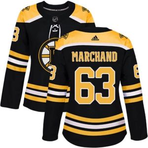 kvinder-NHL-Boston-Bruins-Ishockey-Troeje-Brad-Marchand-63-Sort-Authentic