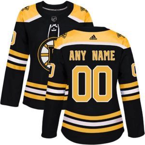 kvinder-NHL-Boston-Bruins-Ishockey-Troeje-Custom-Sort-Authentic