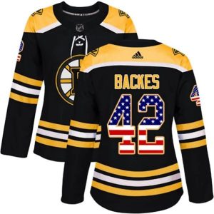 kvinder-NHL-Boston-Bruins-Ishockey-Troeje-David-Backes-42-Sort-USA-Flag-Fashion-Authentic