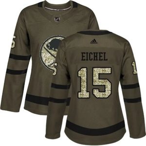 kvinder-NHL-Buffalo-Sabres-Ishockey-Troeje-Jack-Eichel-15-Camo-Groen-Authentic