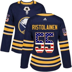 kvinder-NHL-Buffalo-Sabres-Ishockey-Troeje-Rasmus-Ristolainen-55-Navy-USA-Flag-Fashion-Authentic
