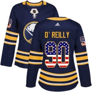 kvinder-NHL-Buffalo-Sabres-Ishockey-Troeje-Ryan-OReilly-90-Navy-USA-Flag-Fashion-Authentic