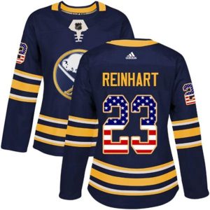 kvinder-NHL-Buffalo-Sabres-Ishockey-Troeje-Sam-Reinhart-23-Navy-USA-Flag-Fashion-Authentic