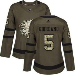 kvinder-NHL-Calgary-Flames-Ishockey-Troeje-Mark-Giordano-5-Camo-Groen-Authentic