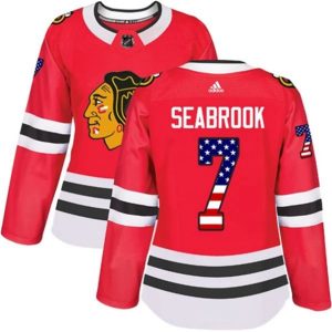 kvinder-NHL-Chicago-Blackhawks-Ishockey-Troeje-Brent-Seabrook-7-Roed-USA-Flag-Fashion-Authentic