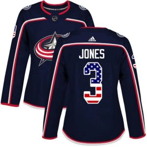 kvinder-NHL-Columbus-Blue-Jackets-Ishockey-Troeje-Seth-Jones-3-Navy-USA-Flag-Fashion-Authentic