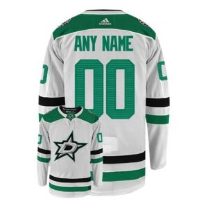 kvinder-NHL-Dallas-Stars-Ishockey-Troeje-Custom-Hvid-Authentic