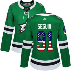 kvinder-NHL-Dallas-Stars-Ishockey-Troeje-Tyler-Seguin-91-Kelly-Groen-USA-Flag-Fashion-Authentic