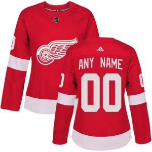 kvinder-NHL-Detroit-Red-Wings-Ishockey-Troeje-Custom-Roed-Authentic