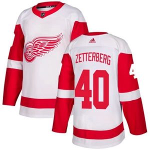 kvinder-NHL-Detroit-Red-Wings-Ishockey-Troeje-Henrik-Zetterberg-40-Hvid-Authentic