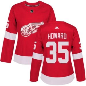 kvinder-NHL-Detroit-Red-Wings-Ishockey-Troeje-Jimmy-Howard-35-Roed-Authentic