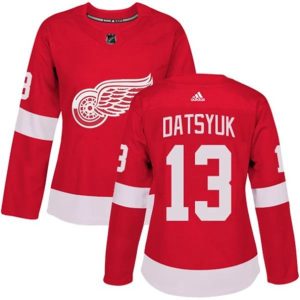 kvinder-NHL-Detroit-Red-Wings-Ishockey-Troeje-Pavel-Datsyuk-13-Roed-Authentic