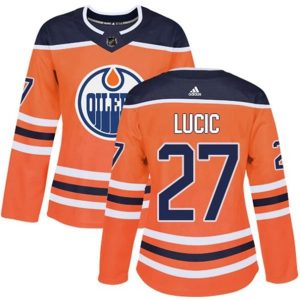 kvinder-NHL-Edmonton-Oilers-Ishockey-Troeje-Milan-Lucic-27-Orange-Authentic
