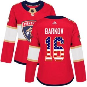 kvinder-NHL-Florida-Panthers-Ishockey-Troeje-Aleksander-Barkov-16-Roed-USA-Flag-Fashion-Authentic
