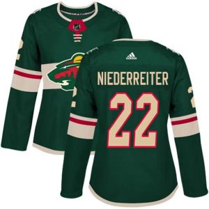 kvinder-NHL-Minnesota-Wild-Ishockey-Troeje-Nino-Niederreiter-22-Groen-Authentic