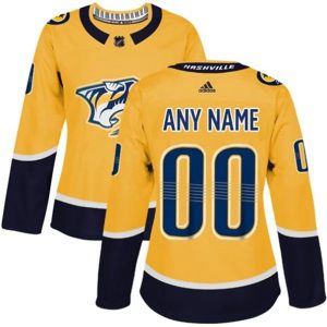 kvinder-NHL-Nashville-Predators-Ishockey-Troeje-Custom-Kulta-Authentic