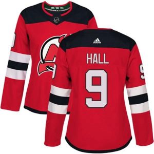 kvinder-NHL-New-Jersey-Devils-Ishockey-Troeje-Taylor-Hall-9-Roed-Authentic