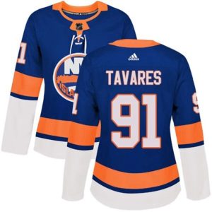 kvinder-NHL-New-York-Islanders-Ishockey-Troeje-John-Tavares-91-Blaa-Authentic