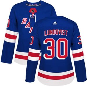 kvinder-NHL-New-York-Rangers-Ishockey-Troeje-Henrik-Lundqvist-30-Blaa-Authentic