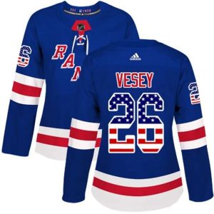 kvinder-NHL-New-York-Rangers-Ishockey-Troeje-Jimmy-Vesey-26-Royal-Blaa-USA-Flag-Fashion-Authentic