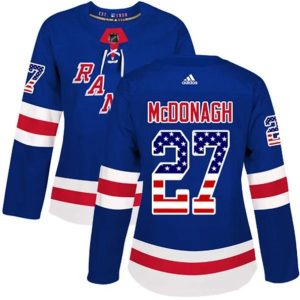 kvinder-NHL-New-York-Rangers-Ishockey-Troeje-Ryan-McDonagh-27-Blaa-USA-Flag-Fashion-Authentic