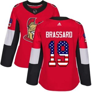 kvinder-NHL-Ottawa-Senators-Ishockey-Troeje-Derick-Brassard-19-Roed-USA-Flag-Fashion-Authentic
