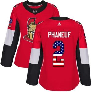 kvinder-NHL-Ottawa-Senators-Ishockey-Troeje-Dion-Phaneuf-2-Roed-USA-Flag-Fashion-Authentic