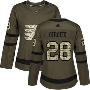 kvinder-NHL-Philadelphia-Flyers-Ishockey-Troeje-Claude-Giroux-28-Camo-Groen-Authentic
