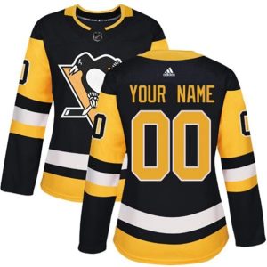 kvinder-NHL-Pittsburgh-Penguins-Ishockey-Troeje-Custom-Sort-Authentic