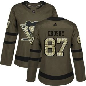 kvinder-NHL-Pittsburgh-Penguins-Ishockey-Troeje-Sidney-Crosby-87-Camo-Groen-Authentic