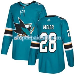 kvinder-NHL-San-Jose-Sharks-Ishockey-Troeje-Timo-Meier-28-Teal-Authentic
