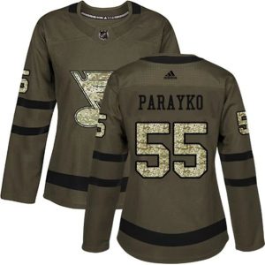kvinder-NHL-St.-Louis-Blues-Ishockey-Troeje-Colton-Parayko-55-Camo-Groen-Authentic