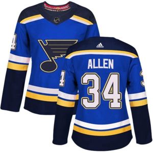 kvinder-NHL-St.-Louis-Blues-Ishockey-Troeje-Jake-Allen-34-Blaa-Authentic