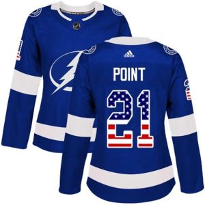 kvinder-NHL-Tampa-Bay-Lightning-Ishockey-Troeje-Brayden-Point-21-Blaa-USA-Flag-Fashion-Authentic