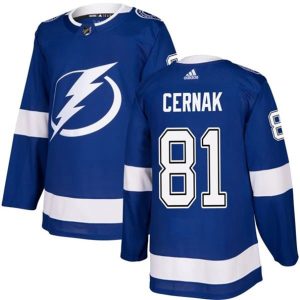 kvinder-NHL-Tampa-Bay-Lightning-Ishockey-Troeje-Erik-Cernak-81-Blaa-Authentic