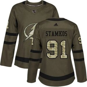 kvinder-NHL-Tampa-Bay-Lightning-Ishockey-Troeje-Steven-Stamkos-91-Camo-Groen-Authentic