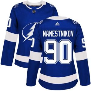 kvinder-NHL-Tampa-Bay-Lightning-Ishockey-Troeje-Vladislav-Namestnikov-90-Blaa-Authentic