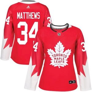 kvinder-NHL-Toronto-Maple-Leafs-Ishockey-Troeje-Auston-Matthews-34-Roed-Alternate-Authentic-Alternate