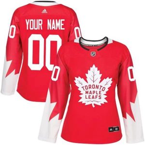kvinder-NHL-Toronto-Maple-Leafs-Ishockey-Troeje-Custom-Roed-Alternate-Authentic-Alternate